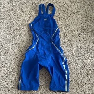 Blue and Silver Speedo LZR Racer X Kneeskin